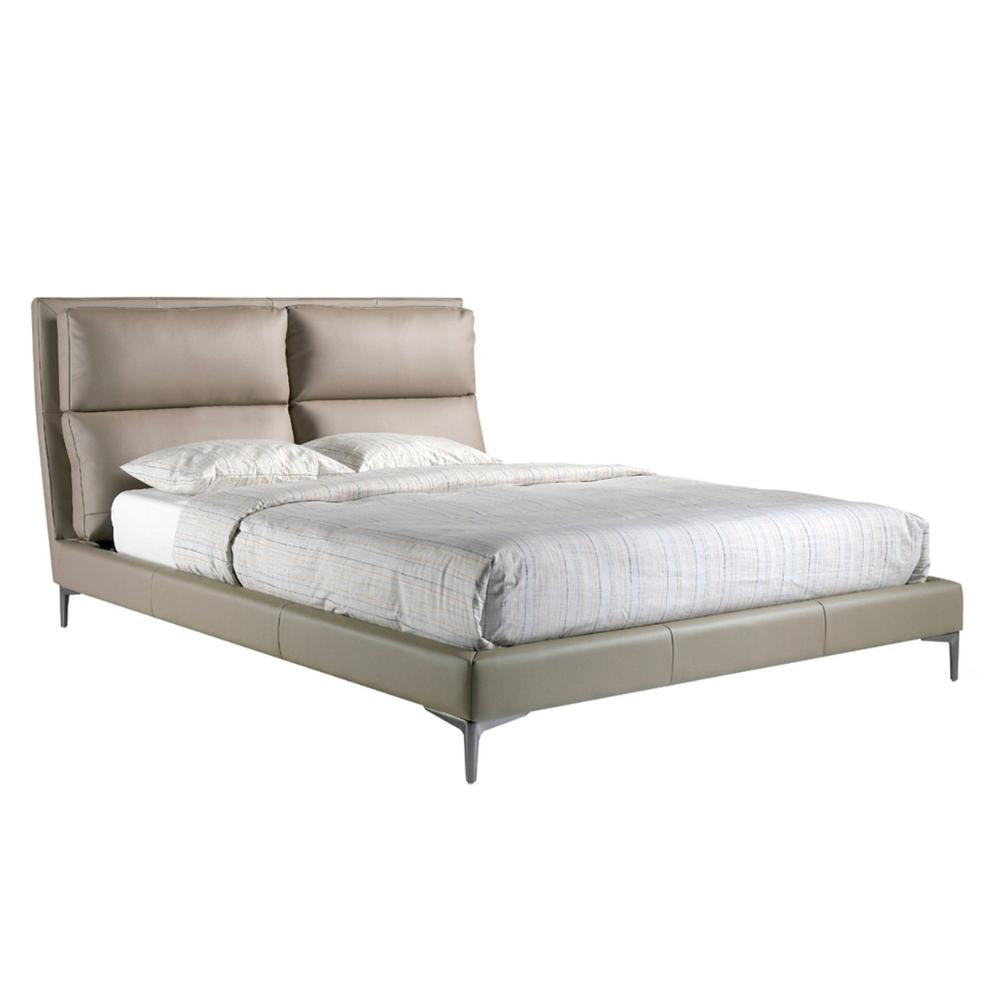 Angel Cerdá taupe műbőr design franciaágy párnázott fejtámlával