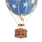 Vintage stílusú, függeszthető kialakítású, kék-bézs színű dekorációs hőlégballon