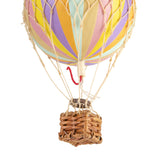 Vintage stílusú, függeszthető, pasztell szivárványszínű dekorációs hőlégballon