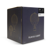 Vintage stílusú, függeszthető, piros-bézs színű dekorációs hőlégballon díszdobozban