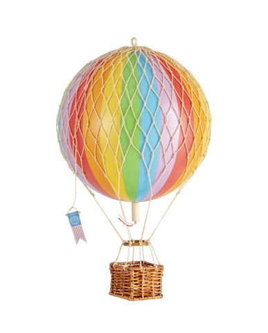 Vintage stílusú, függeszthető, szivárványszínű dekorációs hőlégballon
