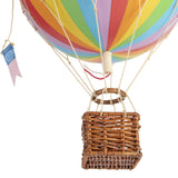Vintage stílusú, függeszthető, szivárványszínű dekorációs hőlégballon