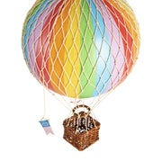 Vintage stílusú, függeszthető, szivárványszínű dekorációs hőlégballon