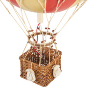 Vintage stílusú, nagy méretű, függeszthető, piros-bézs színű dekorációs hőlégballon díszdobozban