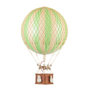 Vintage stílusú, függeszthető kialakítású, zöld-bézs színű dekorációs hőlégballon