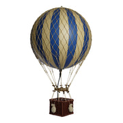 Vintage stílusú, függeszthető, kék-bézs színű dekorációs hőlégballon LED világítással