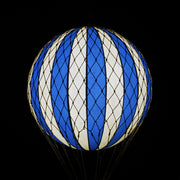 Vintage stílusú, függeszthető, kék-bézs színű dekorációs hőlégballon LED világítással