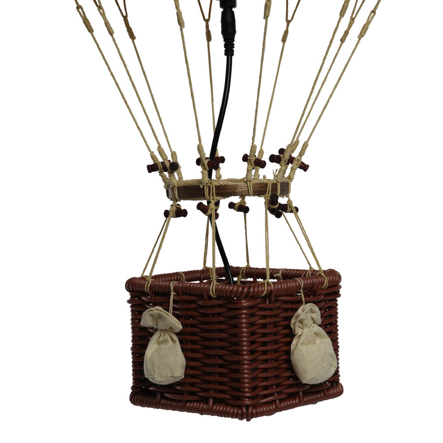 Vintage stílusú, óriás, függeszthető, szivárványszínű dekorációs hőlégballon LED világítással