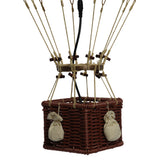 Vintage stílusú, nagy, függeszthető, piros-bézs színű dekorációs hőlégballon LED világítással