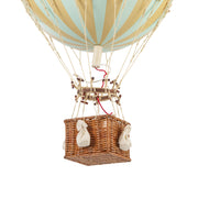 Vintage stílusú, függeszthető kialakítású, mentazöld-bézs színű dekorációs hőlégballon