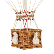 Vintage stílusú, függeszthető kialakítású, mentazöld-bézs színű dekorációs hőlégballon