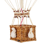 Vintage stílusú, nagy méretű, függeszthető, piros-bézs színű dekorációs hőlégballon díszdobozban