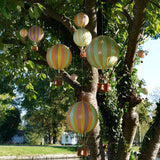 Vintage stílusú, függeszthető, pasztell szivárványszínű dekorációs hőlégballon
