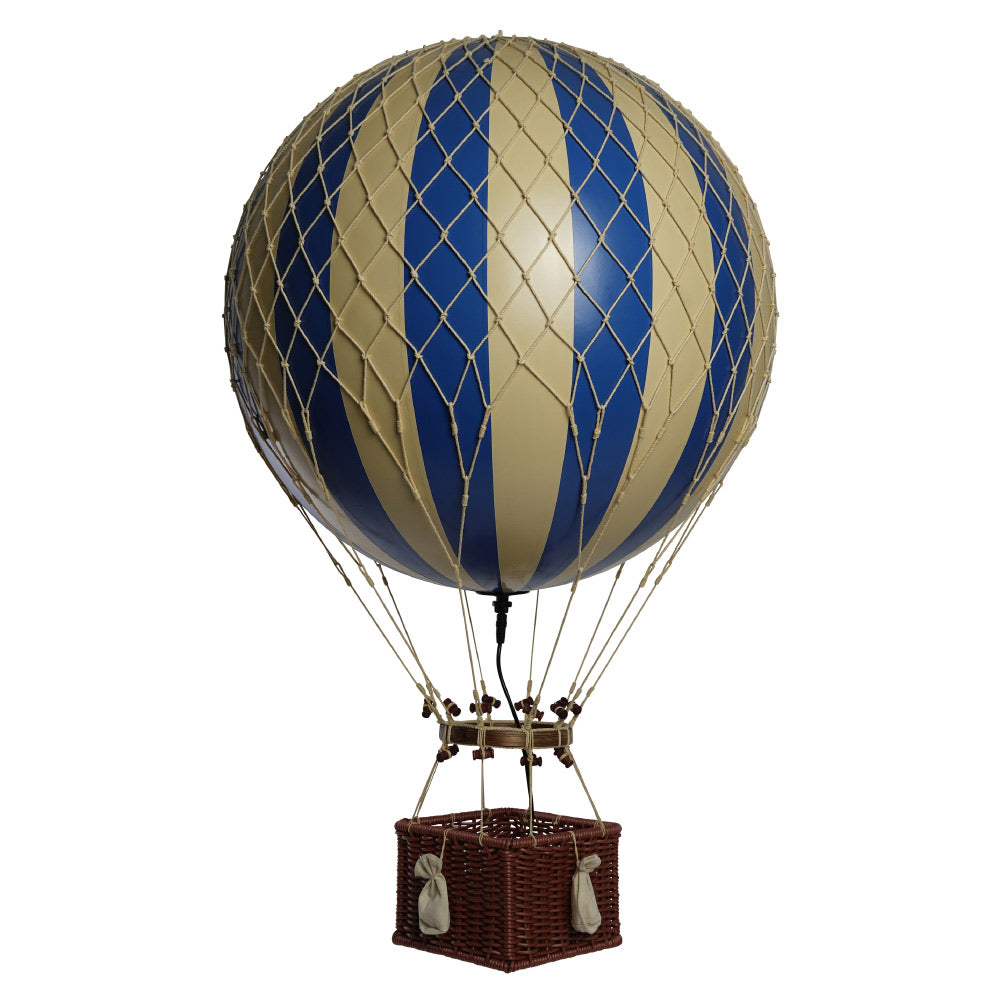 Kék vintage óriás LED-es hőlégballon Ø 42 cm "Jules Verne"
