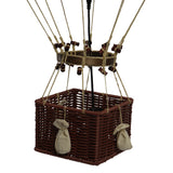 Vintage stílusú, óriás, függeszthető, piros-bézs színű dekorációs hőlégballon LED világítással