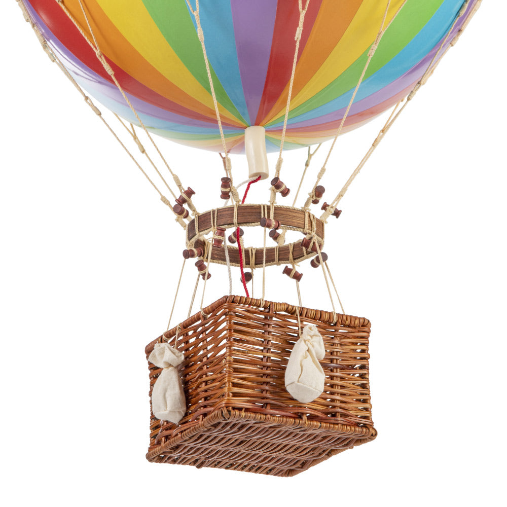 Vintage stílusú, függeszthető, szivárványszínű dekorációs hőlégballon