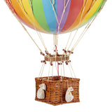 Vintage stílusú, függeszthető, szivárványszínű dekorációs hőlégballon