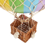 Vintage stílusú, függeszthető, szivárványszínű dekorációs hőlégballon
