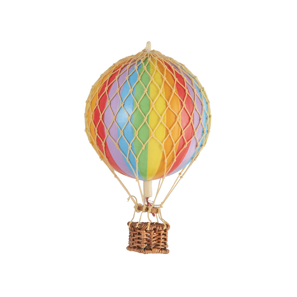 Vintage stílusú, függeszthető, szivárványszínű dekorációs hőlégballon