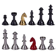 32 darabos, vintage stílusú, fémből készült, sakkfigura készlet