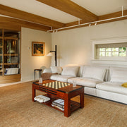 Többfunkciós cseresznyefa játékasztal, dohányzóasztal cserélhető játéktábla-lapokkal.