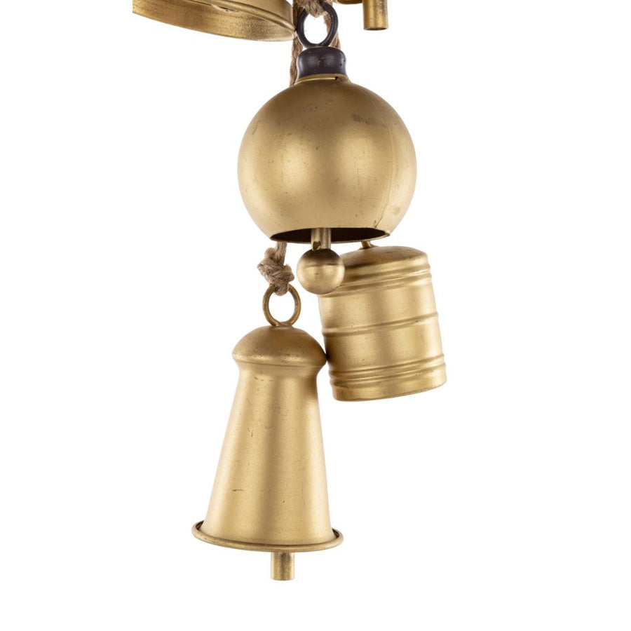 Arany fém harangszett közeli részlet – jutazsinóros akasztó