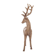 Vidéki stílusú műgyanta szarvas figura – hátsó háromnegyedes nézet, natúr árnyalat, Dost kollekció