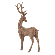 Karcsú, faragott hatású műgyanta szarvas figura – oldalnézet, Dost kollekció