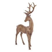 Faragott fa hatású karácsonyi szarvas – háromnegyedes nézet elölről, műgyanta dekor, Dost kollekció
