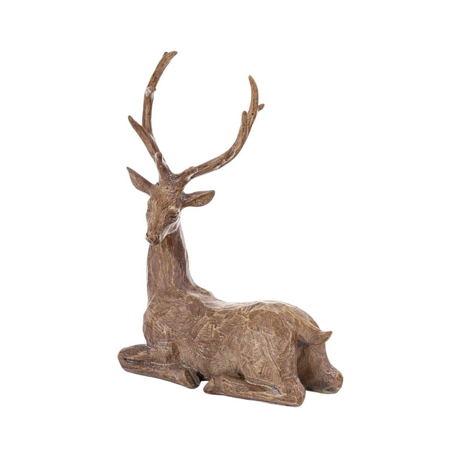 Fekvő karácsonyi szarvas – jobb oldali nézet, natúr felület, Dost kollekció
