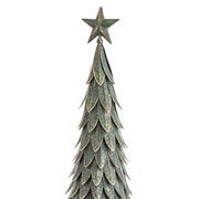 Fém dekor fenyőfa csillag csúcsdísz részletfotó 