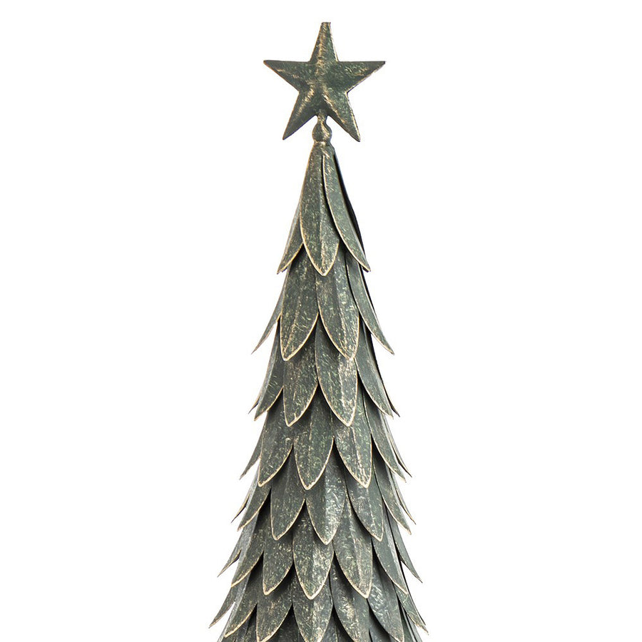 Fém dekor fenyőfa csillag csúcsdísz részletfotó 