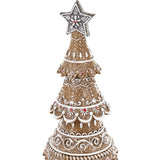 Csillag csúcsdísszel készült mézeskalács fenyőkúp – részletfotó