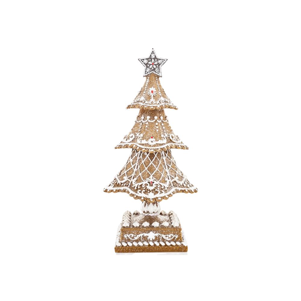Mézeskalács fenyőkúp 32,5 cm – frontális nézet, Gingerbread kollekció