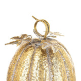 Pumpkin kollekció arany, antikolt felületű fém dísztök csavarodó indával és levéldísszel – részletfotó felülről