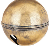 Antikolt sárgarézszínű nagyméretű fém karácsonyi csengő - részletfotó