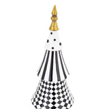 Glamour stílusú fenyőkúp részletfotó – mintázott felső elem és arany csúcsdísz