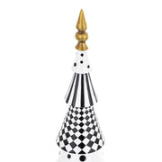 Glamour stílusú fenyőkúp részletfotó – mintázott felső elem és arany csúcsdísz