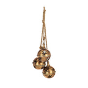 Antik rézszínű hópehelymintás fém csengőfüzér – teljes nézet, Christmas Bell kollekció