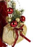 Heritage Mikulás puttony részlet – arany zsák piros gömbökkel és fenyőágakkal