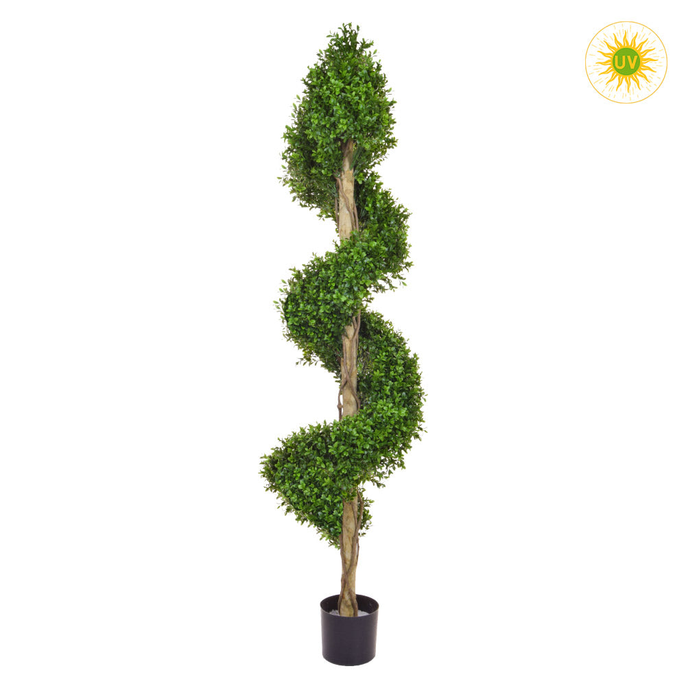 Élethű megjelenésű, UV-álló kialakítású, zöld színű buxus bokor műnövény