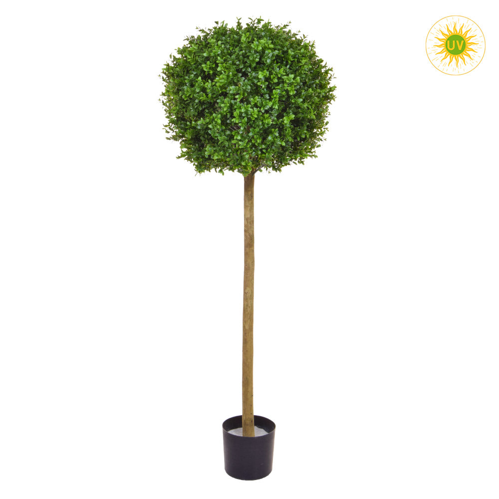 Élethű, UV-álló kialakítású, 120 cm magas, zöld színű buxus bokor műnövény