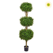 Élethű megjelenésű, UV-álló kialakítású, zöld színű buxus bokor műnövény