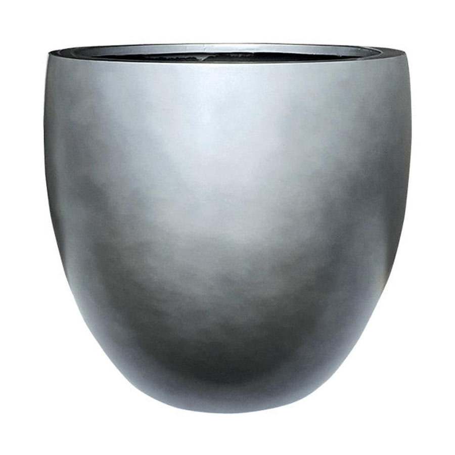 Belső ültetőkaspóval ellátott, szürke színű, dizájn műgyanta kaspó