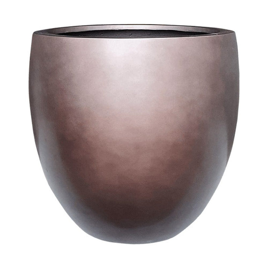 Belső ültetőkaspóval ellátott, kávébarna színű, dizájn műgyanta kaspó