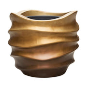 Plasztikus formájú BAQ kaspó mézbarna színátmenettel, előlnézet