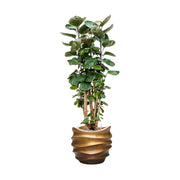 BAQ Gradient kaspó modern enteriőrben, Matt Honey szín, dekoratív elhelyezés növénnyel