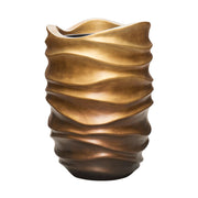 BAQ Gradient kompozit kaspó Matt Honey – kézzel festett, hullámos formájú óriás design kaspó mézszínű árnyalatban.