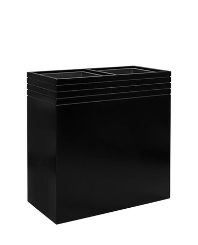 Fekete színű, PVC-ből készült, téglalap alapú design ültetőláda