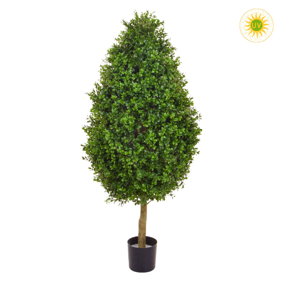 Élethű, UV-álló kialakítású, 90 cm magas, zöld színű buxus bokor műnövény
